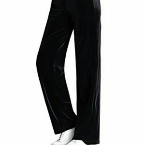 Velvet silk blend pants wide leg